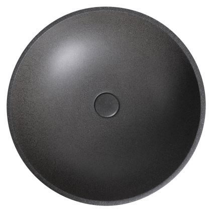 Sapho - Επιτραπέζιος νιπτήρας TURF Ø 44 εκ., φινίρισμα σκυροδέματος / μαύρου γρανίτη