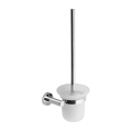 Sapho - Επιτοίχια βούρτσα WC X-ROUND γαλακτώδες γυαλί/γυαλιστερό χρώμιο