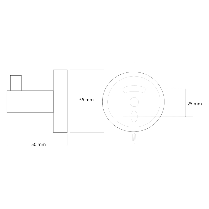 Sapho - Επιτοίχιος γάντζος X-ROUND 5,5x5 cm χρυσός