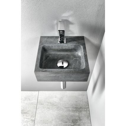 Sapho - Επιτοίχιος νιπτήρας BLOK 30x30 cm ανθρακί