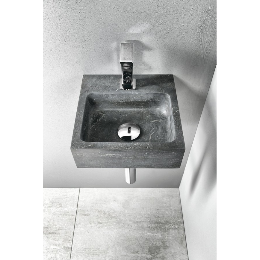 Sapho - Επιτοίχιος νιπτήρας BLOK 30x30 cm ανθρακί