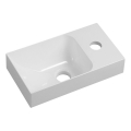 Sapho - Επιτοίχιος νιπτήρας PICCOLINO 30x17 cm δεξιός/χυτό μάρμαρο/λευκό