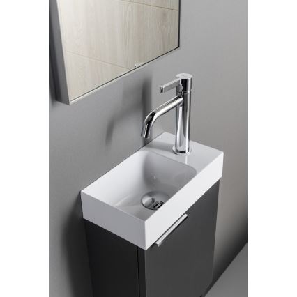 Sapho - Επιτοίχιος νιπτήρας PICCOLINO 30x17 cm δεξιός/χυτό μάρμαρο/λευκό