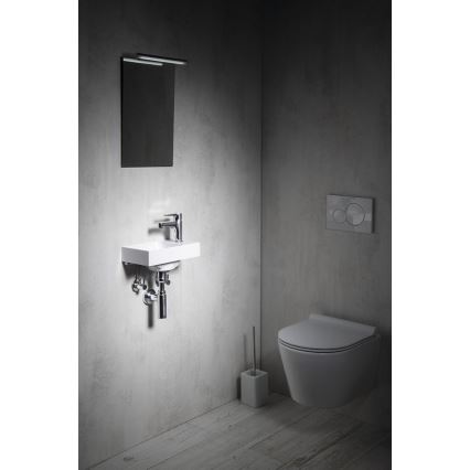 Sapho - Επιτοίχιος νιπτήρας PICCOLINO 30x17 cm δεξιός/χυτό μάρμαρο/λευκό