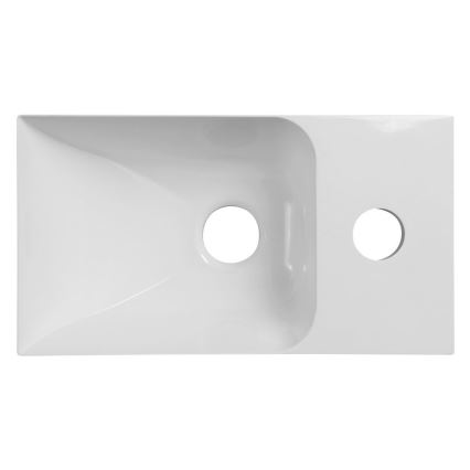 Sapho - Επιτοίχιος νιπτήρας PICCOLINO 30x17 cm δεξιός/χυτό μάρμαρο/λευκό