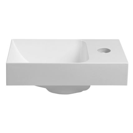 Sapho - Επιτοίχιος νιπτήρας PICCOLINO 30x17 cm δεξιός/χυτό μάρμαρο/λευκό