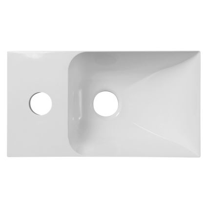 Sapho - Επιτοίχιος νιπτήρας PICCOLINO 31x17 cm αριστερός/χυτό μάρμαρο/λευκό