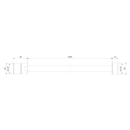 Sapho - Εύκαμπτος σωλήνας ντους POWERFLEX 150 cm ματ μαύρο