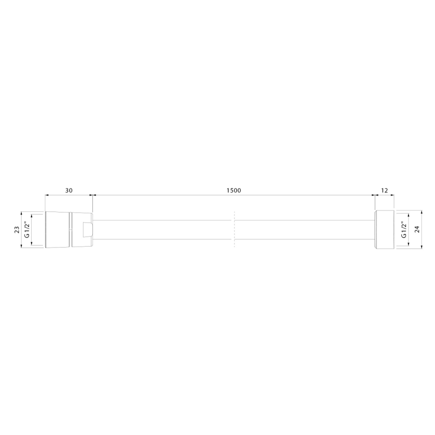Sapho - Εύκαμπτος σωλήνας ντους POWERFLEX 150 cm ματ μαύρο