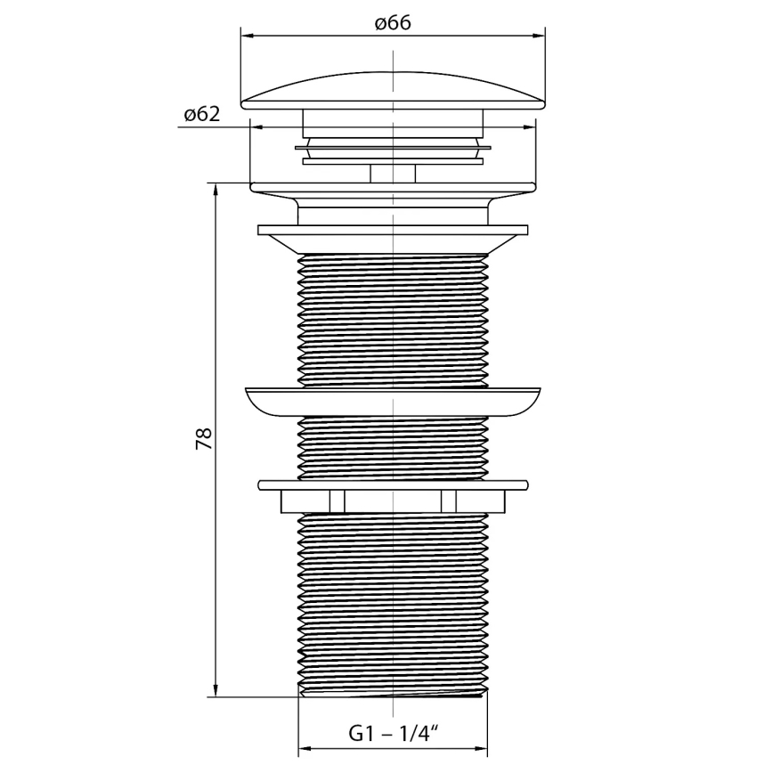 Sapho - Βαλβίδα νιπτήρα BLOK Ø 6,6 cm carrata/λευκή