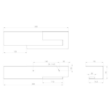 Sapho - Βάση χαρτιού υγείας με ράφι 9,5x35 cm ματ μαύρο