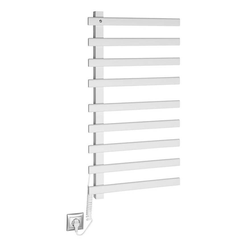 Sapho - Ηλεκτρική πετσετοκρεμάστρα ELCOR 128W/230V 92 cm λευκό ματ αριστερή