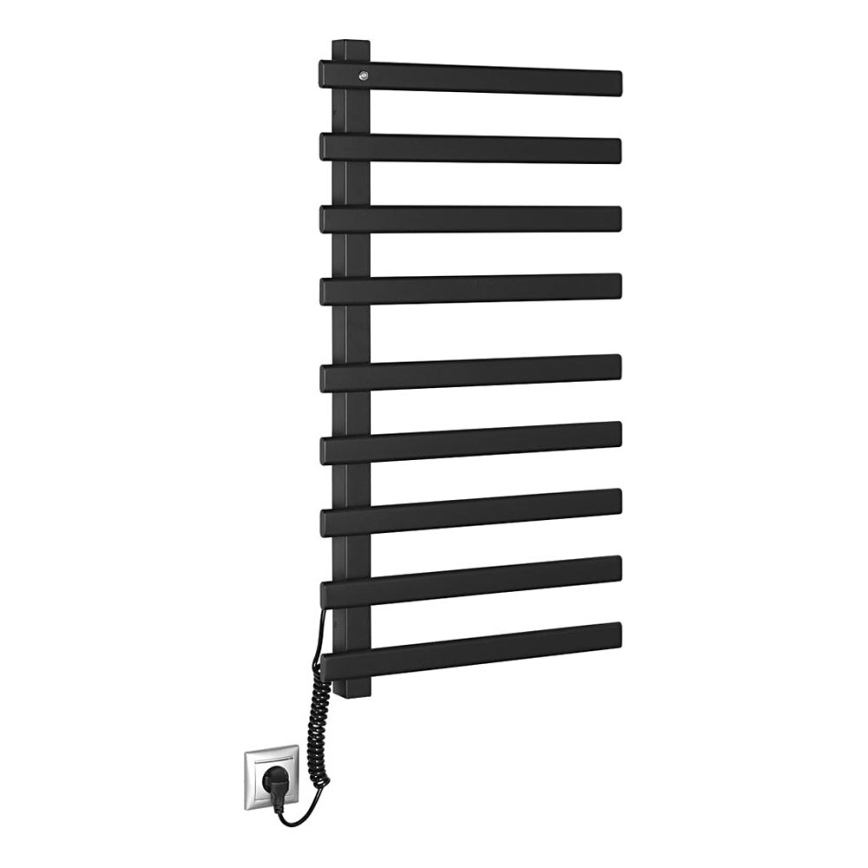 Sapho - Ηλεκτρική πετσετοκρεμάστρα ELCOR 128W/230V 92 cm ματ μαύρο αριστερή