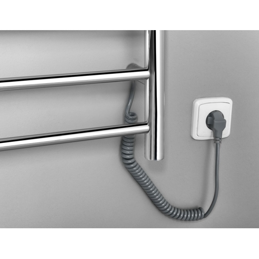 Sapho - Ηλεκτρική πετσετοκρεμάστρα REDONDO 130W/230V 150 cm γυαλιστερό χρώμιο δεξιά στρογγυλή