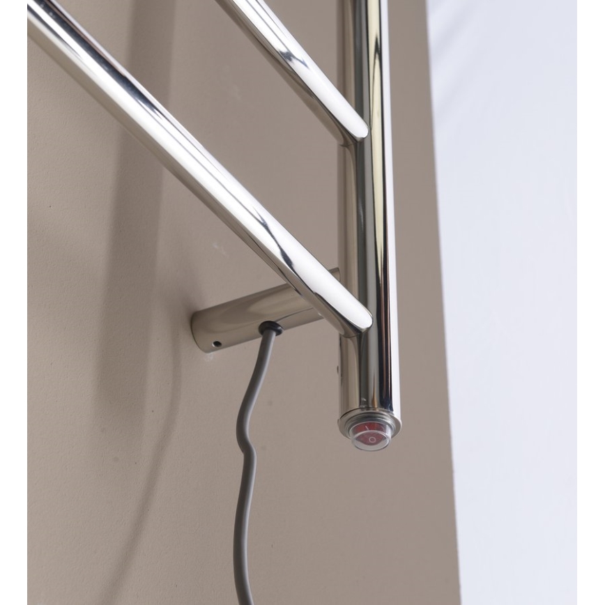 Sapho - Ηλεκτρική πετσετοκρεμάστρα REDONDO 130W/230V 150 cm γυαλιστερό χρώμιο δεξιά στρογγυλή