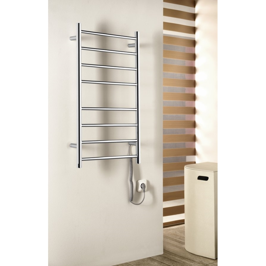 Sapho - Ηλεκτρική πετσετοκρεμάστρα REDONDO 75W/230V 90 cm γυαλιστερό χρώμιο δεξιά στρογγυλή