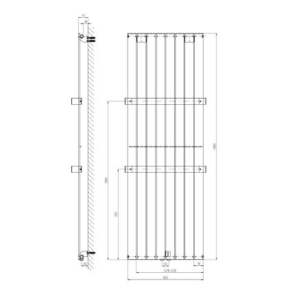 Sapho - Θερμαντικό σώμα μπάνιου COLONNA 180x60 εκ. λευκό