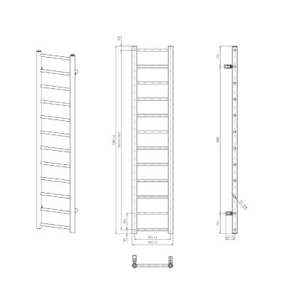 Sapho - Θερμαντικό σώμα μπάνιου DINA 138x30 cm λευκό