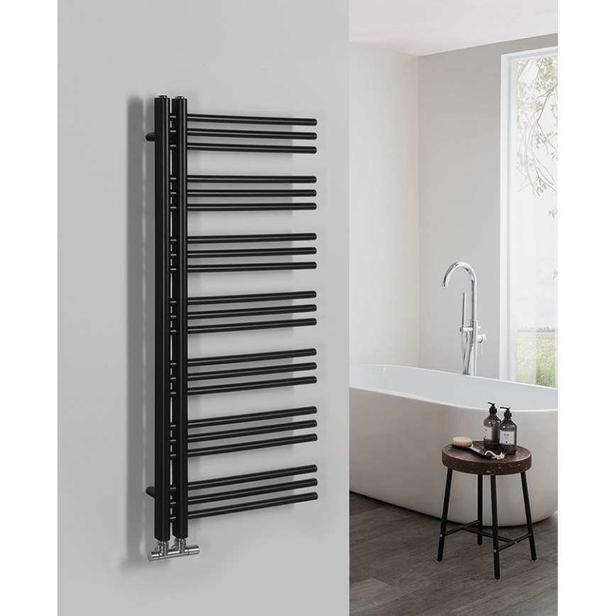 Sapho - Θερμαντικό σώμα μπάνιου DORLION 400W 50x120x50 cm μαύρο ματ