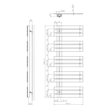 Sapho - Θερμαντικό σώμα μπάνιου SILVANA 500W/230V 50x123 cm λευκό