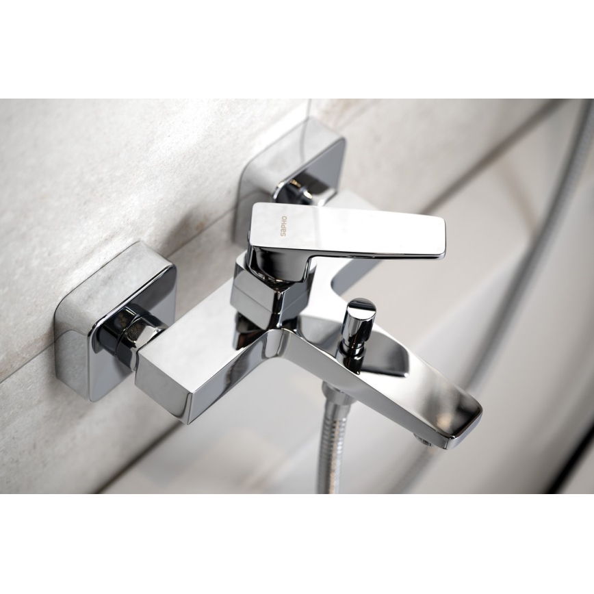 Sapho - Μίκτης μπανιέρας TURSI σε γυαλιστερό χρώμιο