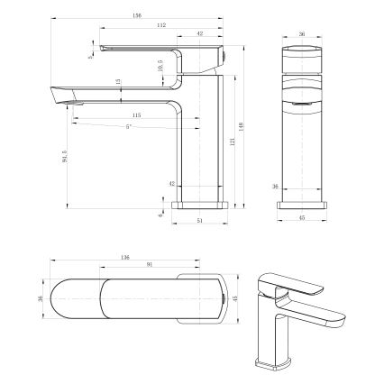Sapho - Μίκτης νιπτήρα MIXONA 14,8 cm γυαλιστερό χρώμιο