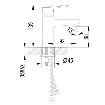 Sapho - Μίκτης νιπτήρα SMALL 13,9 cm γυαλιστερό χρώμιο