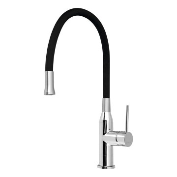 Sapho - Μπαταρία κουζίνας με εύκαμπτο στόμιο SILI μαύρο/ορείχαλκος