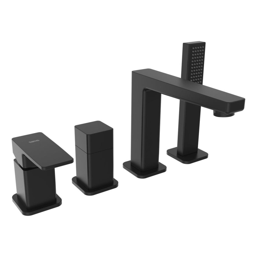 Sapho - Μπαταρία μπανιέρας 4 οπών TURSI ματ μαύρη