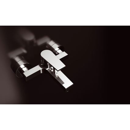 Sapho - Μπαταρία μπανιέρας KAI, γυαλιστερό χρώμιο