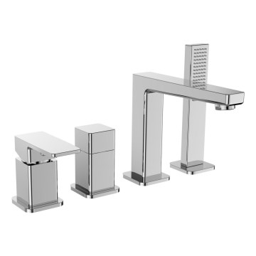 Sapho - Μπαταρία μπανιέρας με 4 οπές TURSI, γυαλιστερό χρώμιο