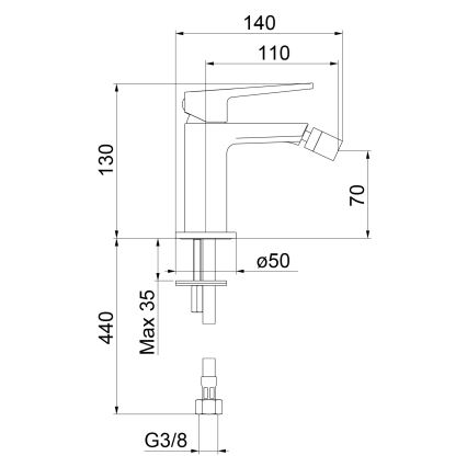 Sapho - Μπαταρία μπιντέ TURSI μαύρο ματ
