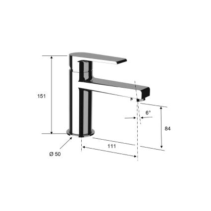 Sapho - Μπαταρία νιπτήρα KAI 15 cm μαύρο ματ