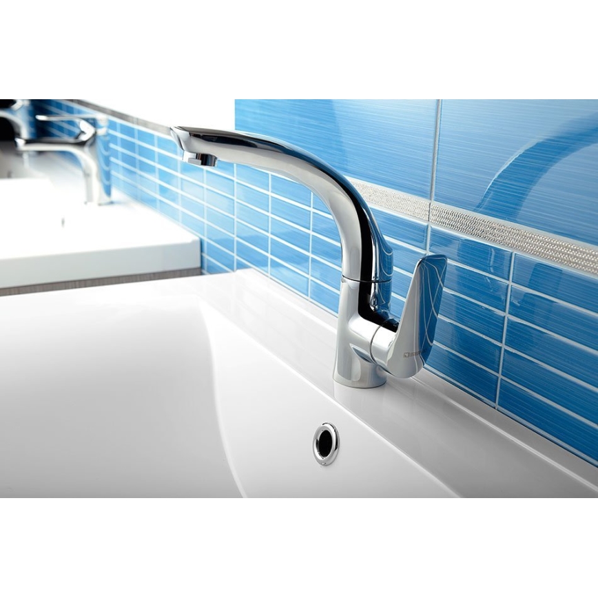 Sapho - Μπαταρία νιπτήρα SOLITER 18 cm γυαλιστερό χρώμιο