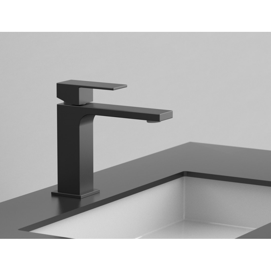 Sapho - Μπαταρία νιπτήρος CUBEMIX 15,3 cm ματ μαύρο