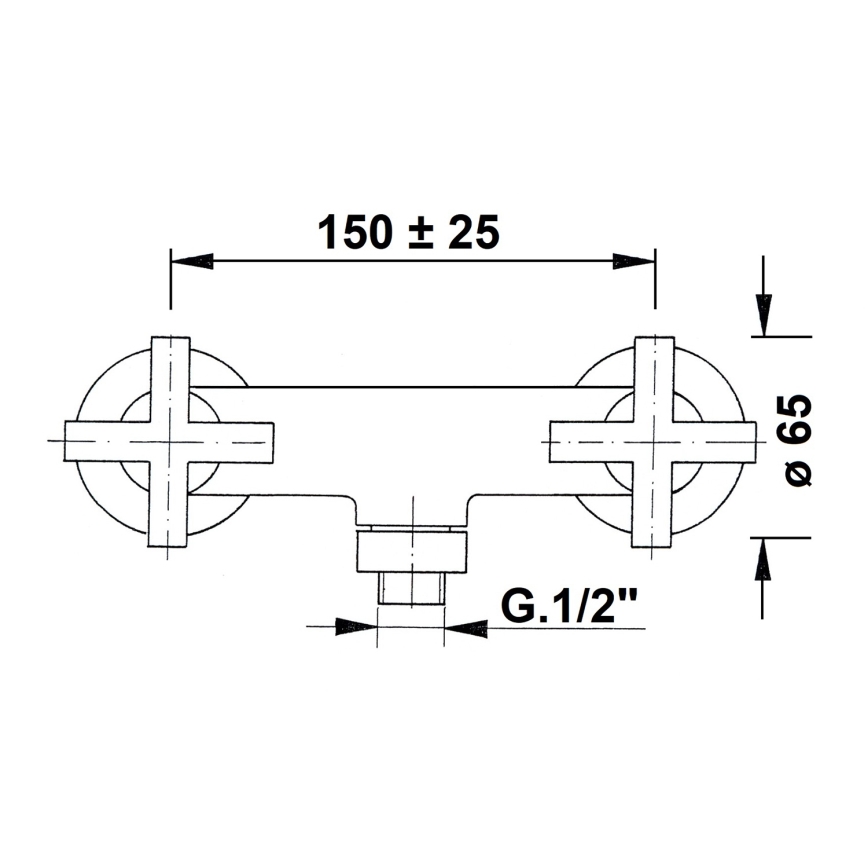 Sapho - Μπαταρία ντους AXIA σε γυαλιστερό χρώμιο