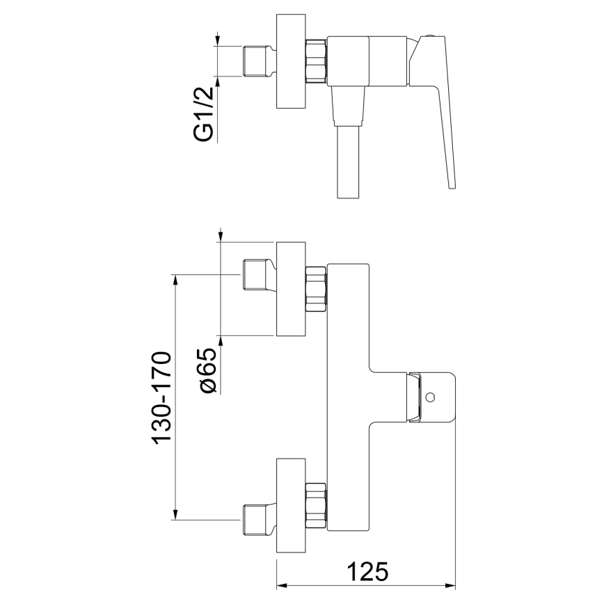 Sapho - Μπαταρία ντους TURSI ματ μαύρη