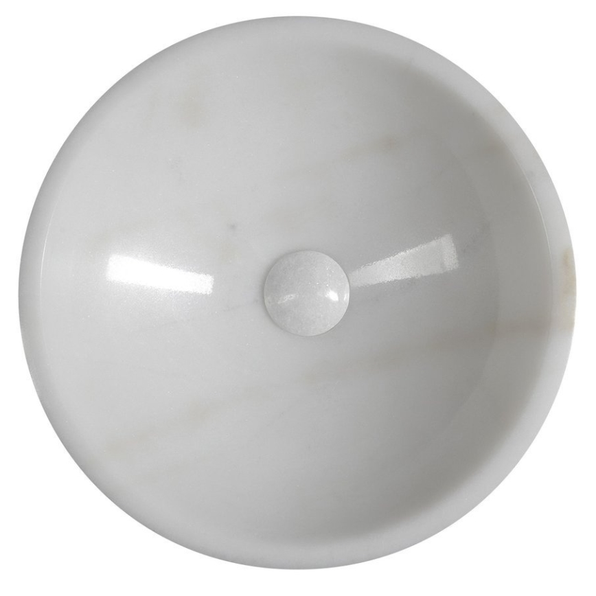 Sapho - Νιπτήρας για πάγκο BLOK Ø 40 εκ. μάρμαρο/λευκό