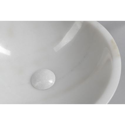 Sapho - Νιπτήρας για πάγκο BLOK Ø 40 εκ. μάρμαρο/λευκό