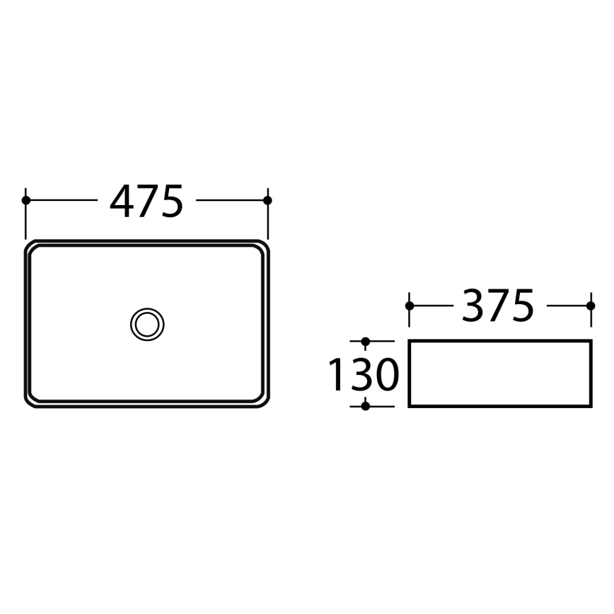 Sapho - Νιπτήρας για τοποθέτηση πάνω σε πάγκο DALMA 47,5 x 37,5 εκ. κεραμικός/Carrara