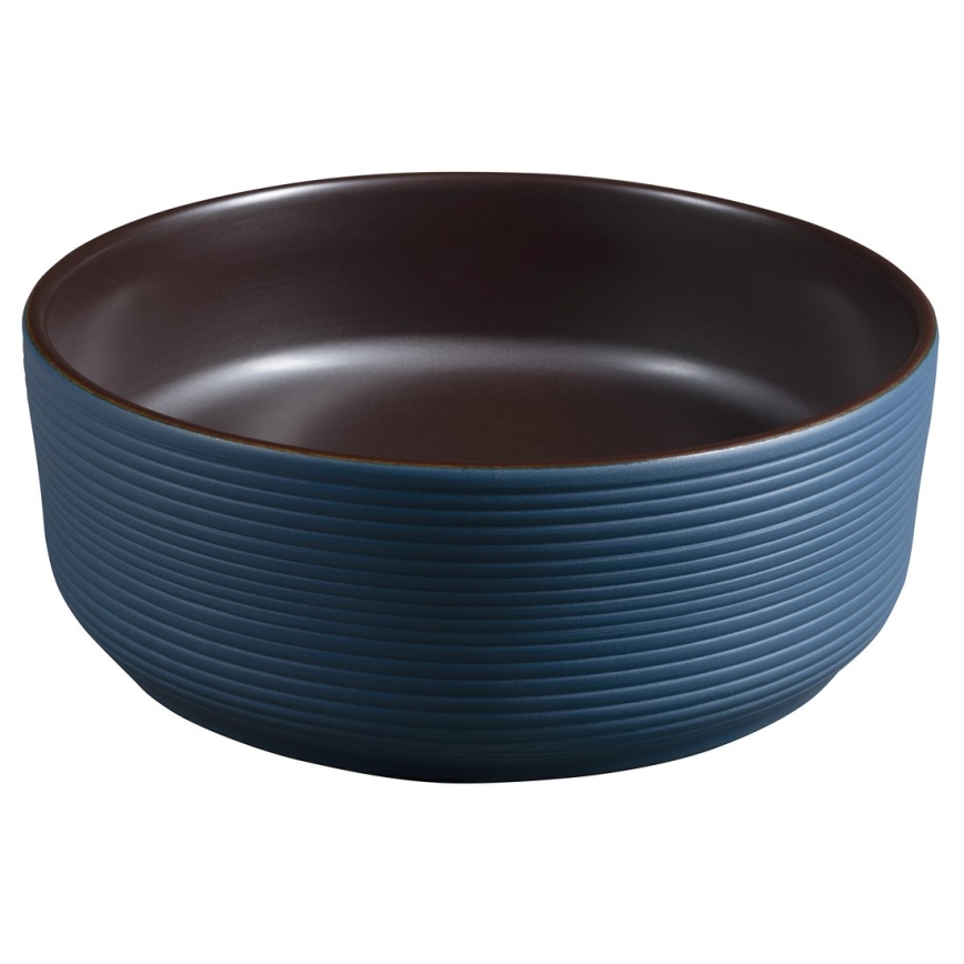 Sapho - Νιπτήρας για τοποθέτηση επάνω σε πάγκο PRIORI, διάμ. 41 εκ., καφέ/μπλε