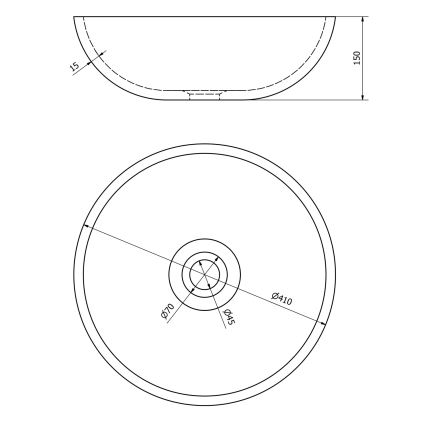 Sapho - Νιπτήρας για τοποθέτηση επάνω σε πάγκο PRIORI, διάμ. 41 εκ., καφέ/μπλε