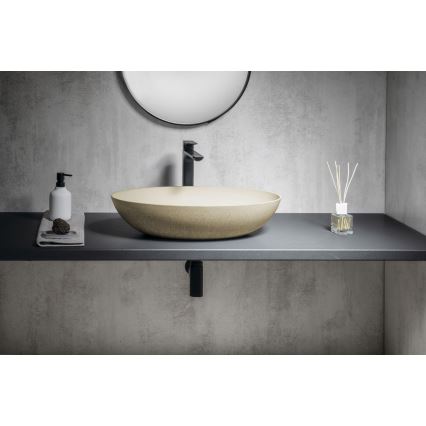 Sapho - Νιπτήρας επιτραπέζιος FORMIGO 60x40 cm σκυρόδεμα/μπεζ