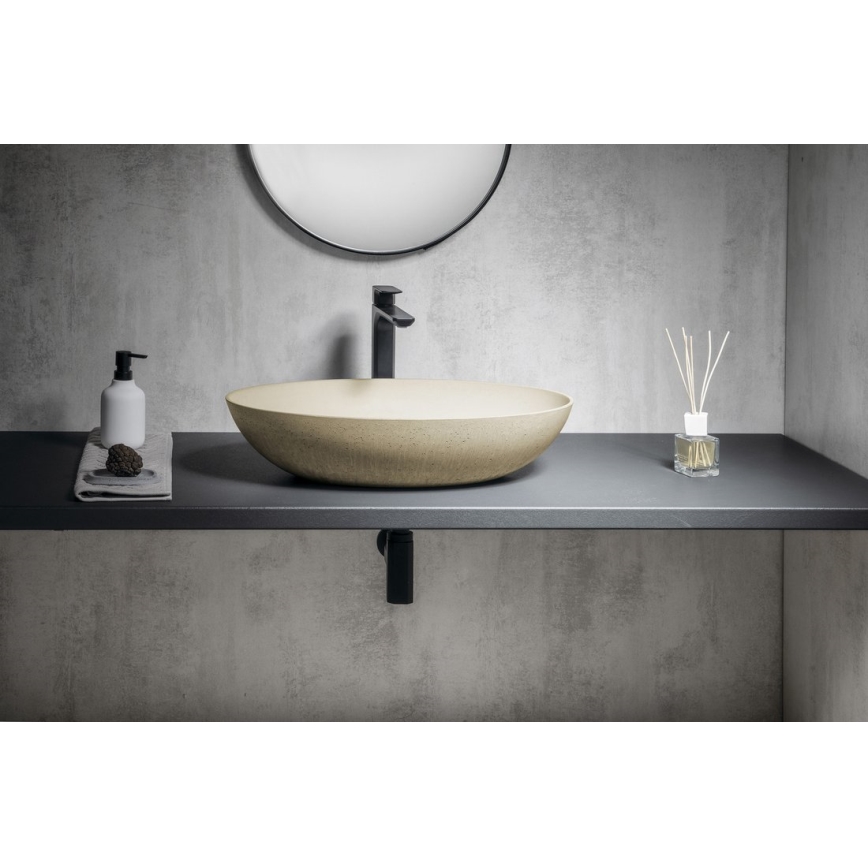 Sapho - Νιπτήρας επιτραπέζιος FORMIGO 60x40 cm σκυρόδεμα/μπεζ