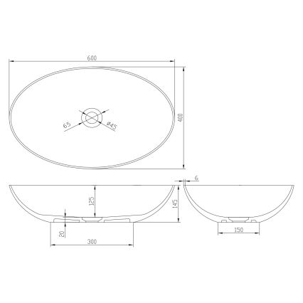 Sapho - Νιπτήρας επιτραπέζιος FORMIGO 60x40 cm σκυρόδεμα/μπεζ