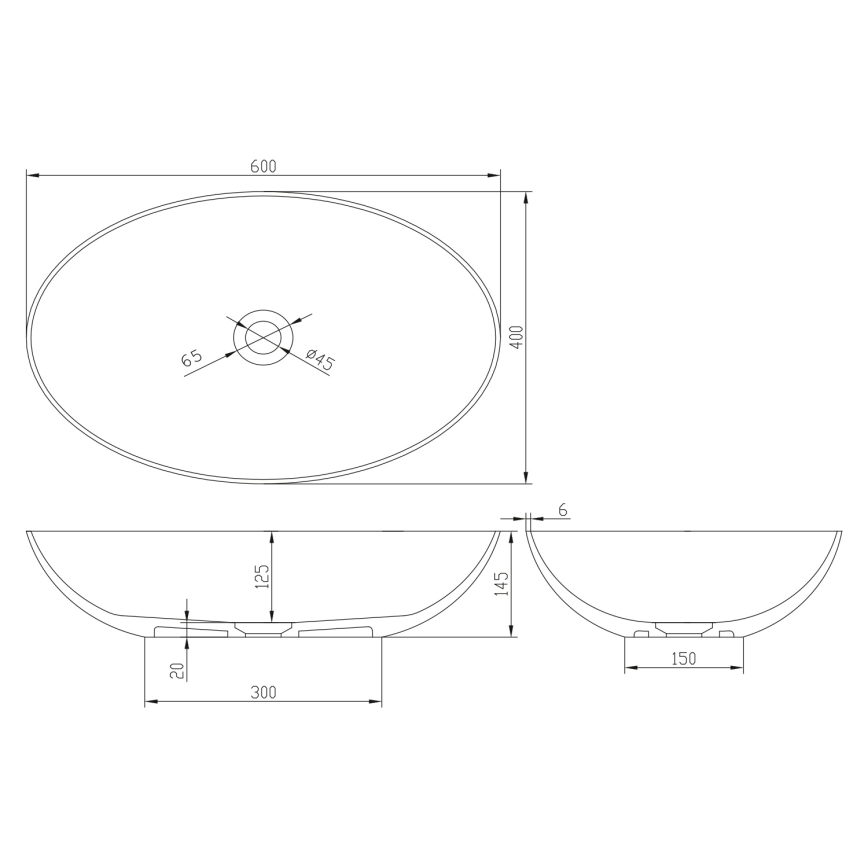 Sapho - Νιπτήρας επιτραπέζιος FORMIGO 60x40 cm σκυρόδεμα/μπεζ