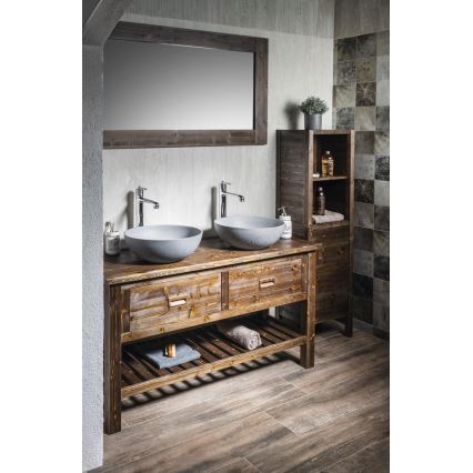 Sapho - Νιπτήρας επιτραπέζιος FORMIGO Ø 39 εκ. μπετόν/ματ γκρι