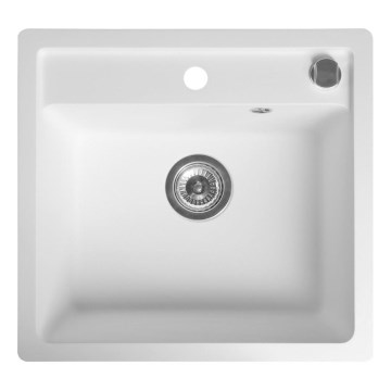 Sapho - Νεροχύτης κουζίνας 53x50 cm γρανίτης/λευκός