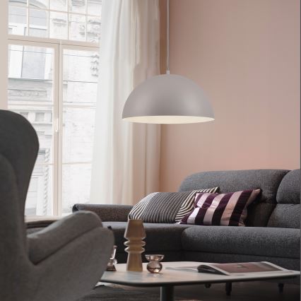 Schöner Wohnen 11728-39 - Κρεμαστό φωτιστικό με καλώδιο ALI 1xE27/25W/230V διάμετρος 38 cm γκρι