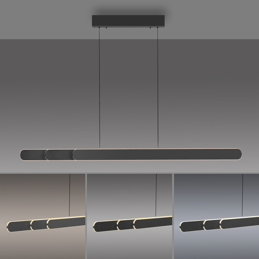 Schöner Wohnen 12577-18 - Ρυθμιζόμενο κρεμαστό φωτιστικό LED με καλώδιο ανάρτησης ADRIANA ROUND 2xLED/24W/230V 2700/3000/3500/4000/5000K 160 cm μαύρο